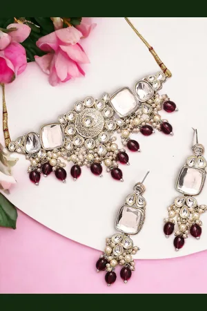 OOMPH Gold-Plated Kundan-Studded & Beaded Jewellery Set