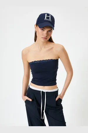 Koton Solid Cotton Sleeveless Tube Crop Top