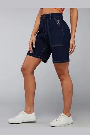 DOLCE CRUDO Women High-Rise Denim Shorts