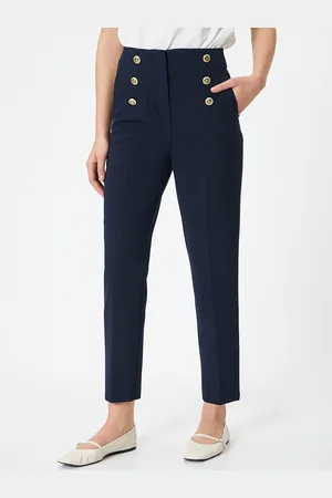 Koton Women Mid-Rise Cropped Formal Trousers