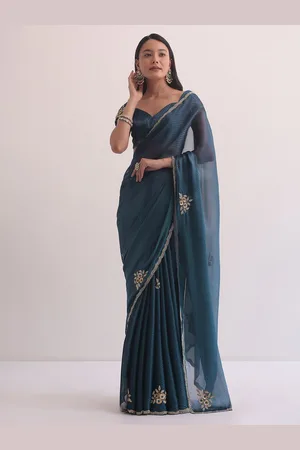 KALKI Fashion Embroidered Satin Saree
