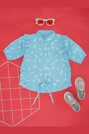 Pantaloons Print Cotton Shirt Style Top