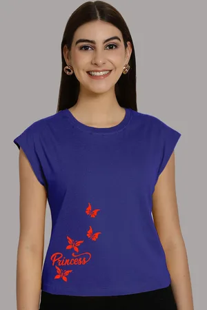 Friskers Women Typography Printed Cap Sleeves Round Neck T-shirt