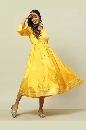 Rangriti Ethnic Motifs Printed A-Line Midi Dress