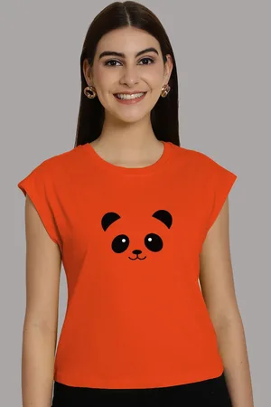Friskers Women Printed Round Neck Cotton T-shirt