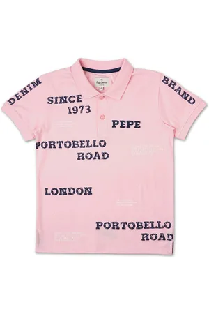 Pepe Jeans Boys Typography Printed Polo Collar Pure Cotton T-shirt