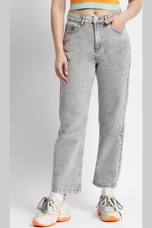 MADAME Women Straight Fit Heavy Fade Jeans