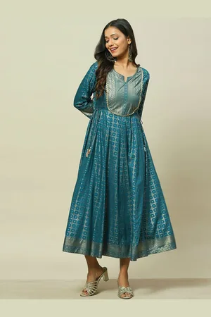 Rangriti Ethnic Motifs Printed Fit & Flare Ethnic Maxi Dress
