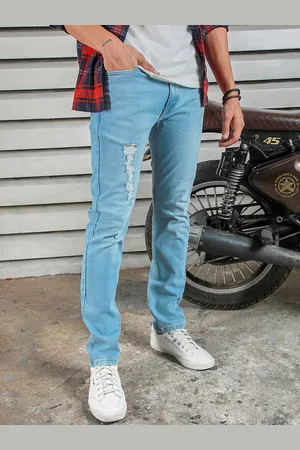 High Star Men Straight Tappered Fit Heavy Fade Mild distress Cotton Jeans