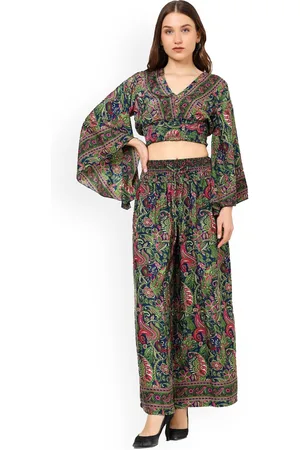 Kalini Printed V-Neck Top & Trouser Co-Ords