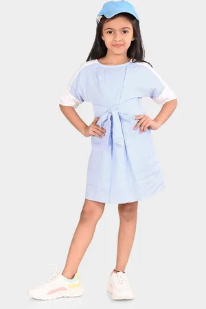 BONKIDS Girls Round Neck A-Line Dress