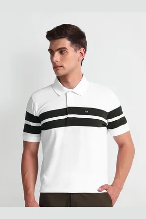 Arrow Men Striped Polo Collar T-shirt