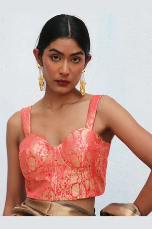 Chidiyaa Woven Design Brocade Saree Blouse
