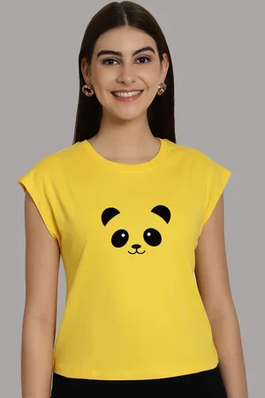 Friskers Women Printed Round Neck Cotton T-shirt