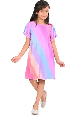 BONKIDS Girls Short Sleeves A-Line Dress