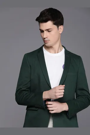 Louis Philippe Cotton Super Slim Fit Self Design Single Breasted Semiformal Blazers