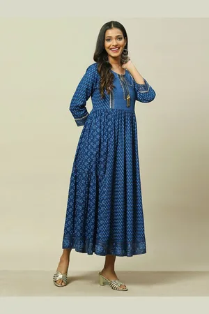 Rangriti Ethnic Motifs Printed A-Line Maxi Dress