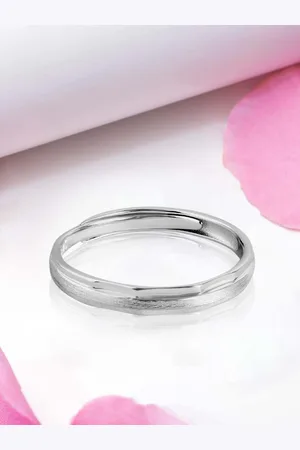 Zavya Men Rhodium-Plated Sterling Silver Adjustable Finger Ring