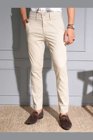LocoMotive Men Premium Regular Rise Slim Ankle Length Trouser