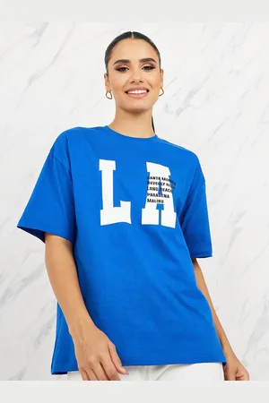 Styli Typography Printed Longline Oversized Cotton T-shirt