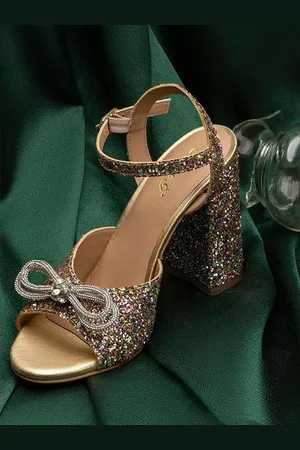 SAINT G. Embellished Leather Block Heels