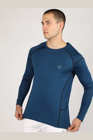 CHKOKKO Men Blue Sports T-shirt