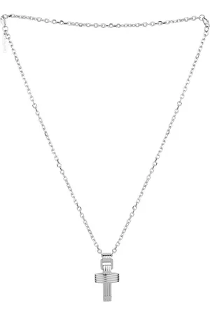Police Men Silver-Toned Necklace