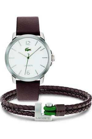 Lacoste Men Leather Analogue Watch & Bracelet Gift Set 2070027