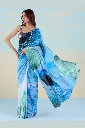 Liva Printed Liva Saree With Blouse Piece