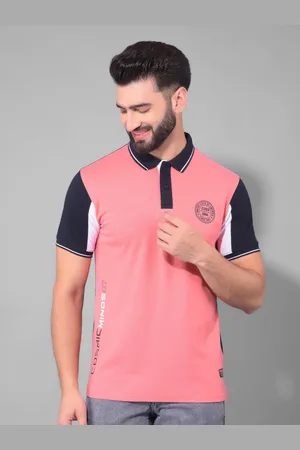 Cobb Colourblocked Polo Collar Short Sleeves Cotton Raw Edge T-shirt