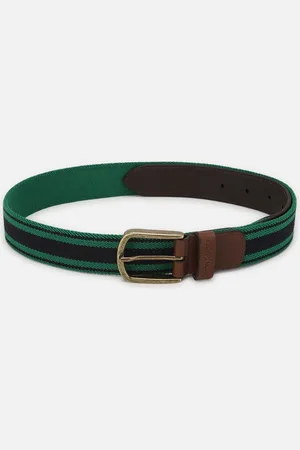 Simon Carter Men Striped Genuine Leather Belt