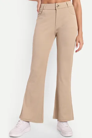 Broadstar Women High-Rise Stretchable Flared Bootcut Corduroy Trousers