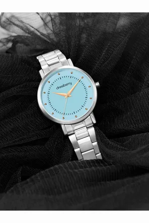 DressBerry Women Silver Toned Bracelet Style Straps Analogue Watch HOBDB-247-BL