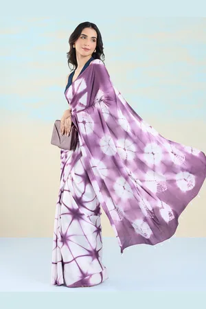 Liva Tie and Dye Liva Saree With Blouse Piece