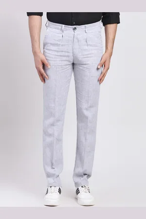 ColorPlus Men Mid-Rise Linen Trousers