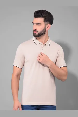 Cobb Polo Collar Short Sleeves Knitted Raw Edge Cotton T-shirt
