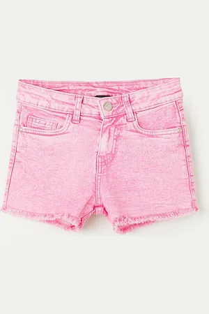 Lifestyle Girls Mid-Rise Washed Denim Shorts