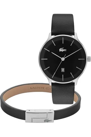 Lacoste Men Brass Dial & Leather Bracelet Style Straps Analogue Watch 2070019