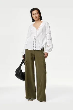 Marks & Spencer Striped Cotton Shirt Style Top