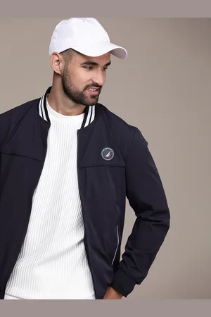 Nautica Men Solid Varsity Jacket