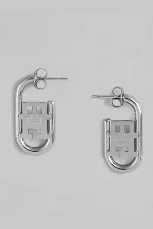 Tommy Hilfiger Silver Plated Stainless Steel Geometric Drop Earrings