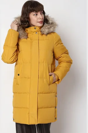 VERO MODA Hooded Faux Fur Trim Parka Longline Jacket