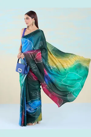 Liva Abstract Print Liva Saree With Blouse Piece