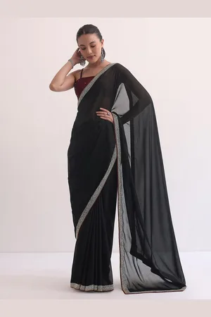 KALKI Fashion Beads and Stones Satin Saree