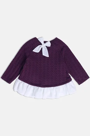 MINI KLUB Infant Girls Self Design Pure Cotton Top