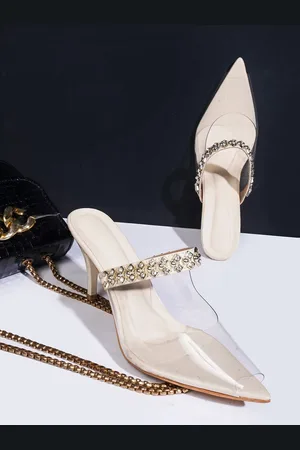 TRY ME Women Embellished Stilettos Peep Toes Heel