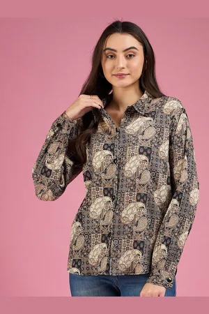DressBerry Black Smart Ethnic Motifs Printed Casual Shirt