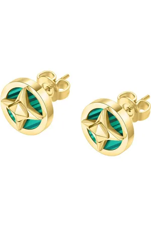 Police Gold-Plated Circular Studs Earrings
