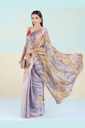 Liva Abstract Print Liva Saree With Blouse Piece