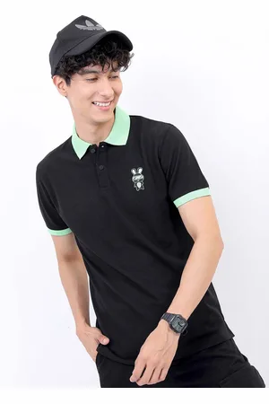 Ketch Men Black Polo Collar Slim Fit T-shirt